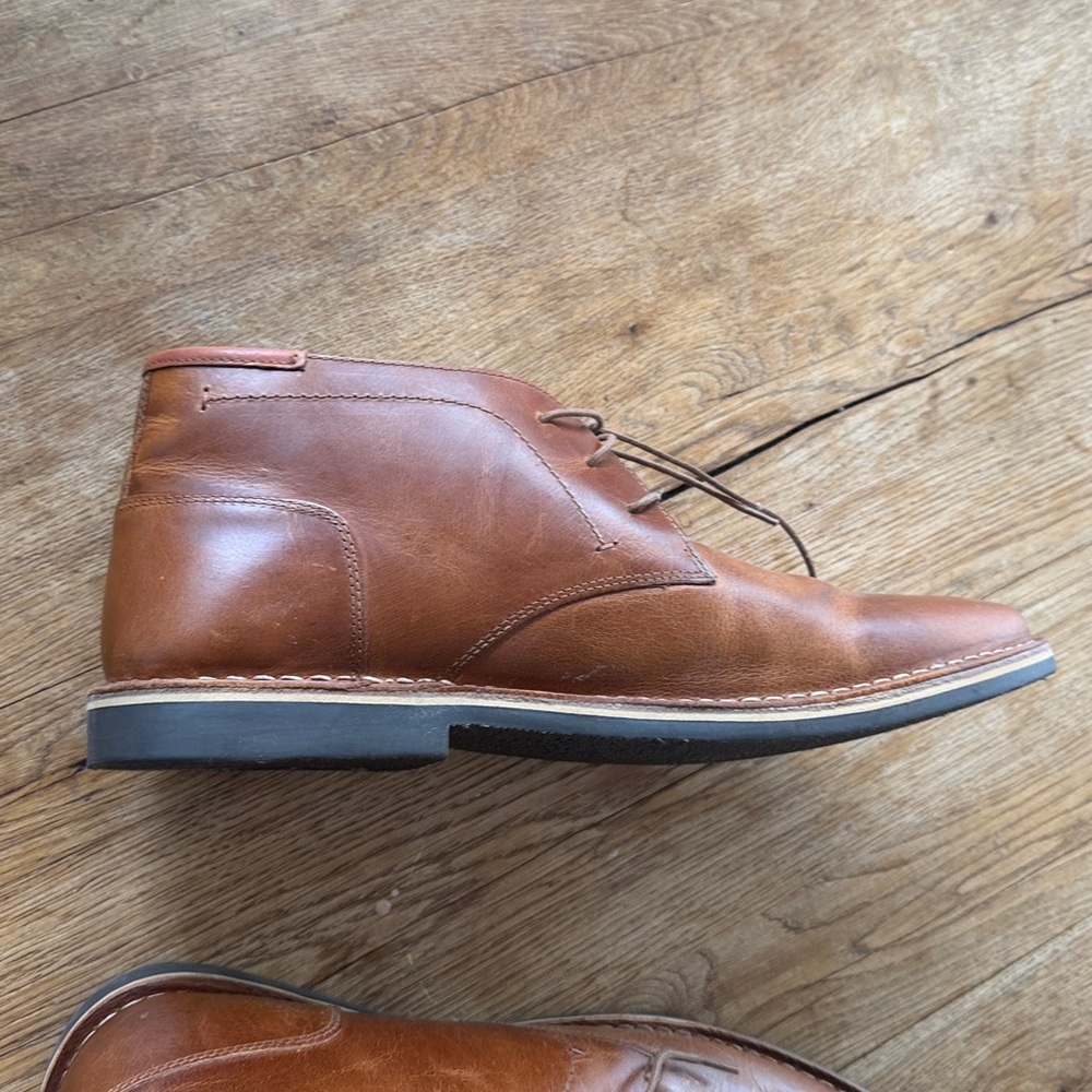Steve Madden mens Hestonn Chukka lace up leather ankle shoe boot size 16 camel - Picture 6 of 7